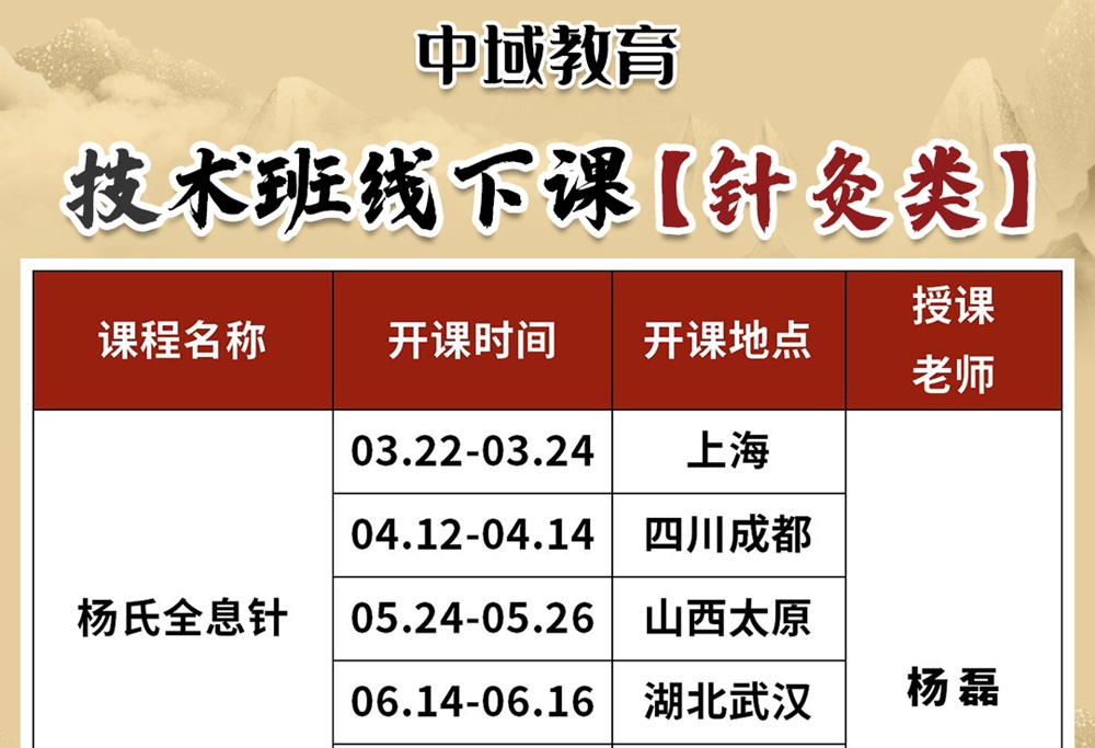 中域教育2025年针灸培